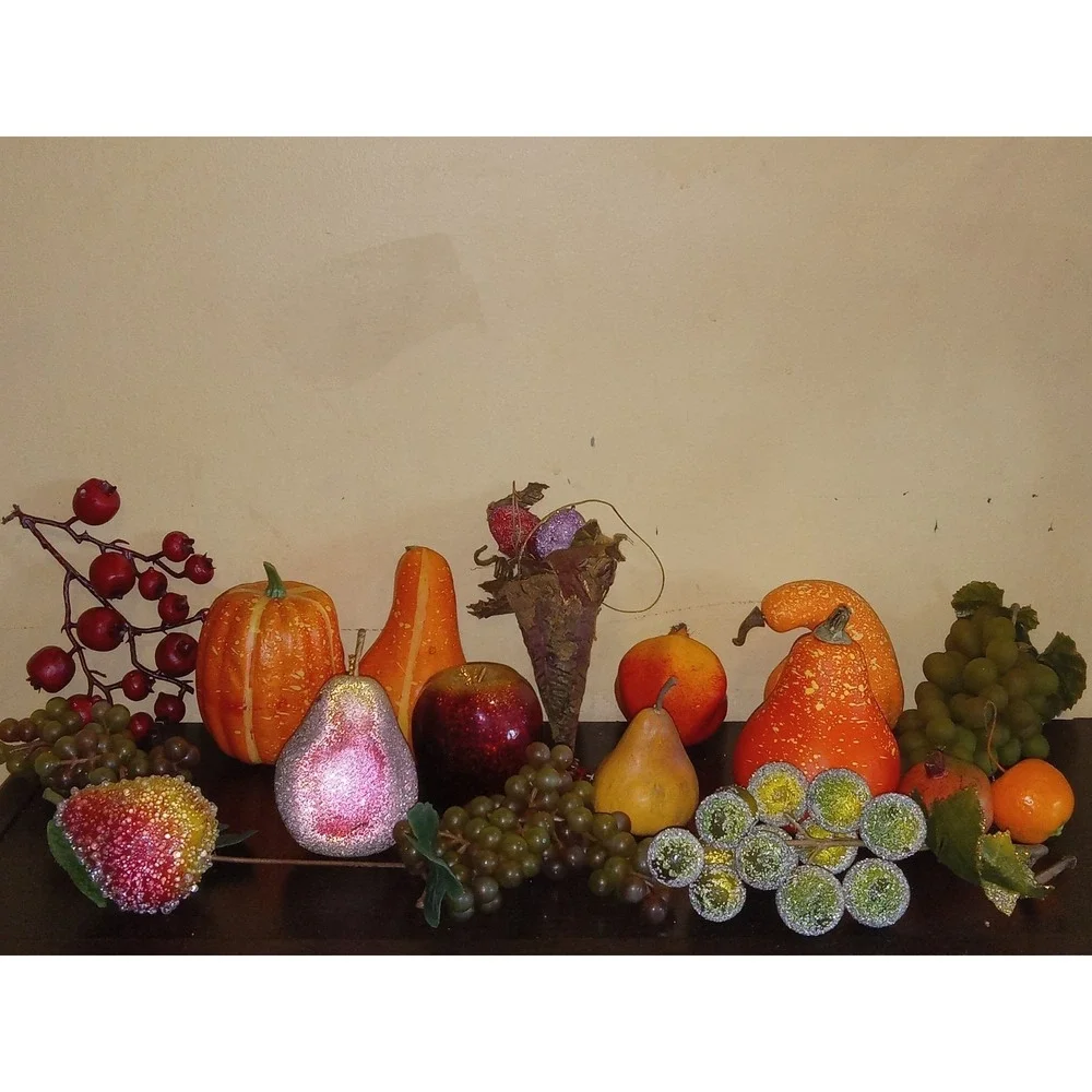 Vintage Artificial Faux Fruit Vegetables Realistic Sugar Coated Home Table Decor